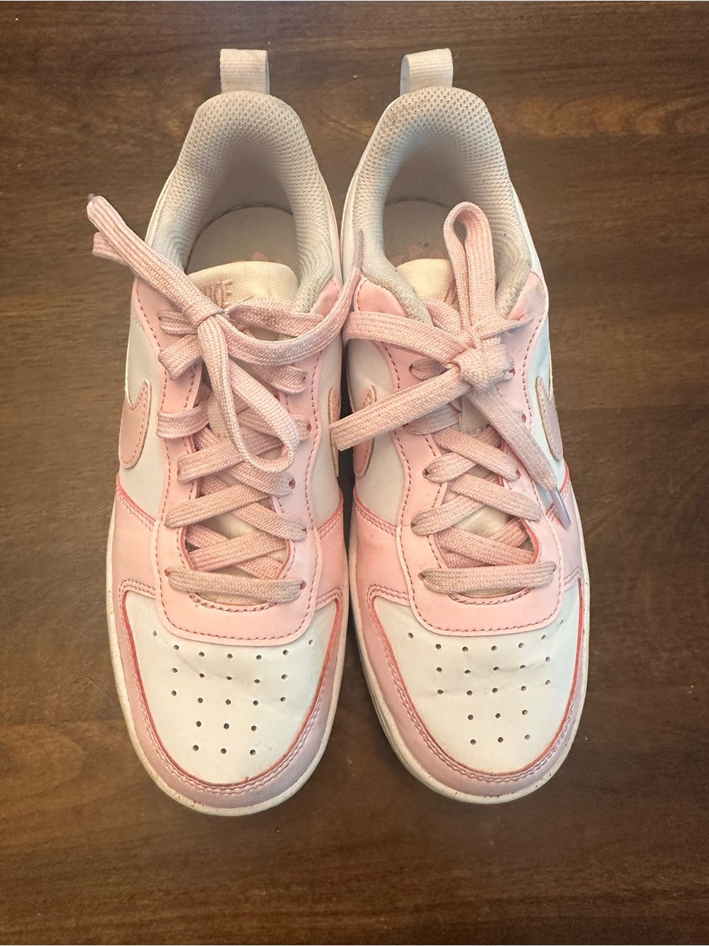 Nike Kids Pink & White Low-Top Sneakers
